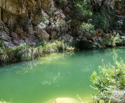 Small river with rocks in the mountains