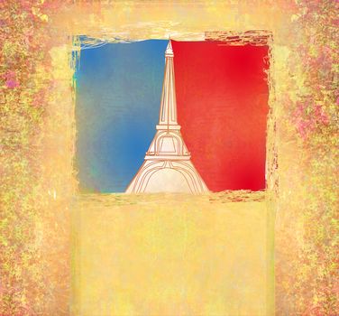 Eiffel tower - vintage abstract card