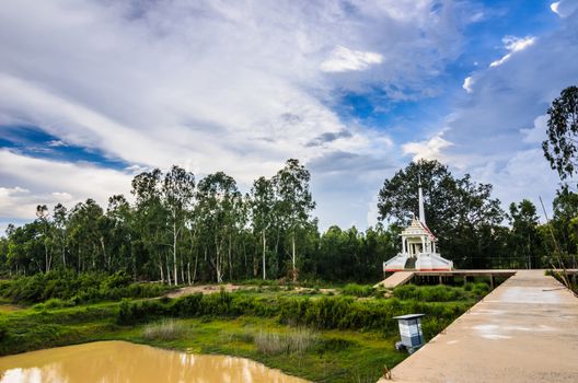 Thai crematory in the buddha temple countryside Thailand