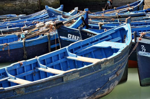 Blue fishing boats of Essaouira