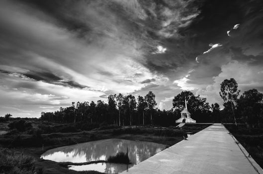 Thai crematory in the buddha temple countryside Thailand