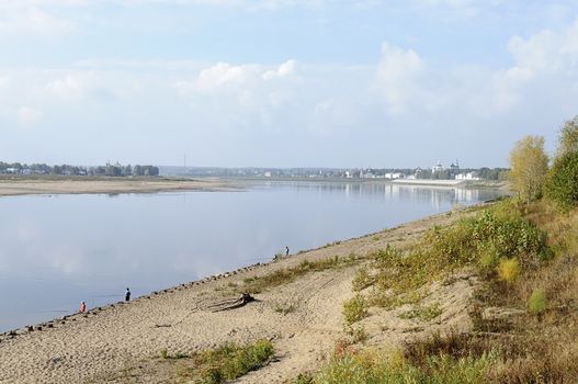 River view Sukhona in Veliky Ustyug, North Russia