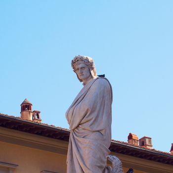 The great poet Dante Alighieri's statue in Florence