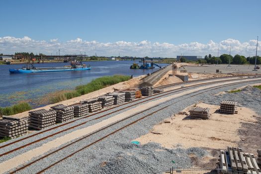 the construction of railroads to new dock