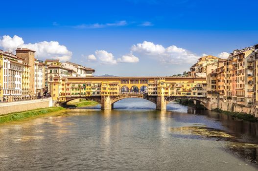 Scenic view of Ponte Vecchio bridge in Florence, Italy