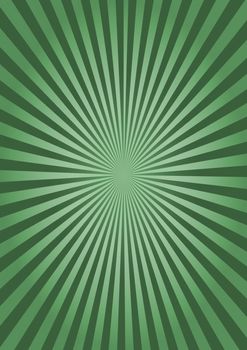 Abstract green bright striped background with sunburst
