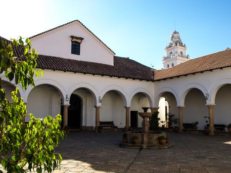 Central courtyard of House of Liberty in Sucre (Bolivia)