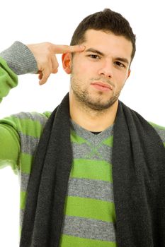 studio picture of a young man, isolated on white