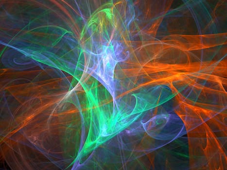 A digitally generated background fractal.
