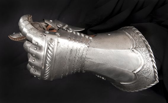 Hand protection medieval knight. Element protective armor