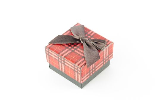 red gift box scotch line isolated on white background