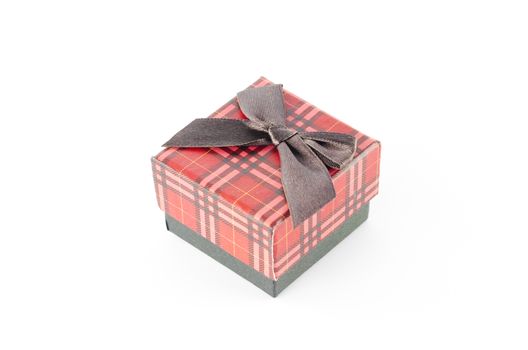 red gift box scotch line isolated on white background