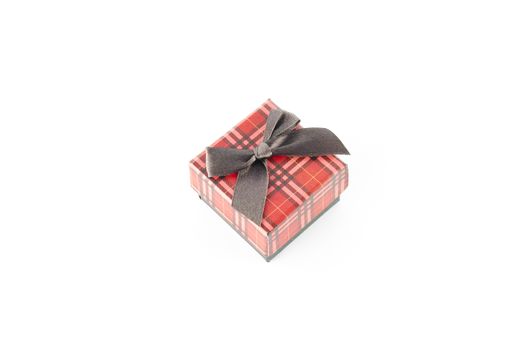 red gift box scotch line isolated on white background