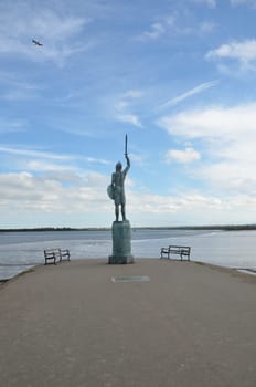 Warrior on Promenade with seats