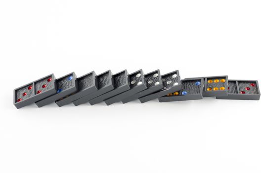 black domino isolated on white background