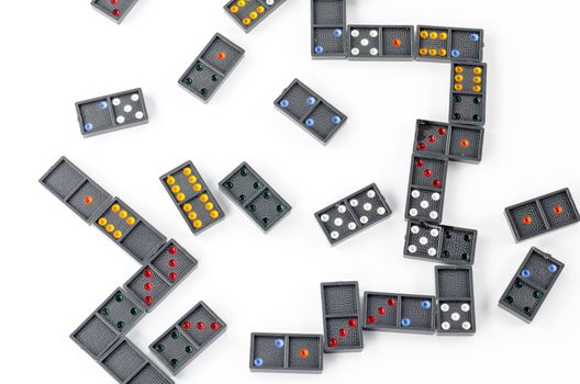 black domino isolated on white background