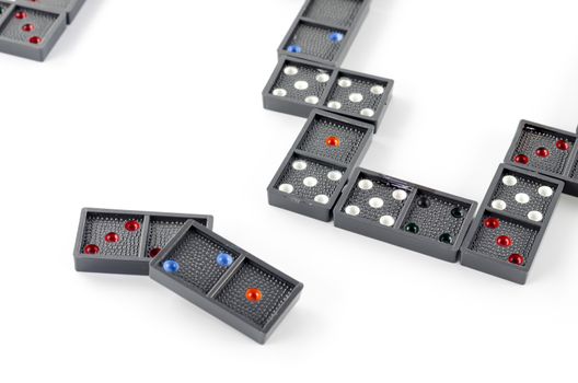 black domino isolated on white background