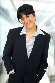 young beautiful happy business woman portrait with a big smile