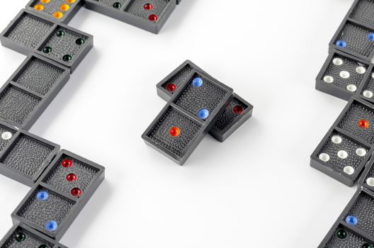 black domino isolated on white background