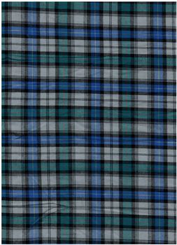 Blue and green tartan cotton fabric