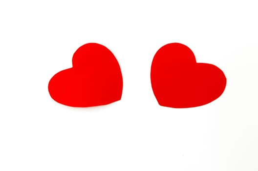 red heart isolated on white background
