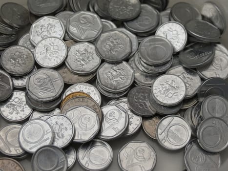 Czech korunas (10 and 20 cent coins, now withdrawn from circulation) with a few pre-Euro Austrian schillings 