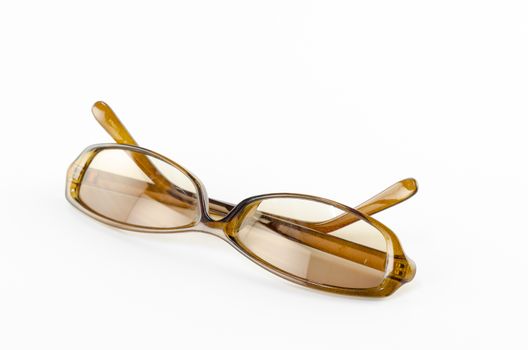 brown sunglasses isolated on white background