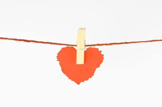 red heart isolated on white background