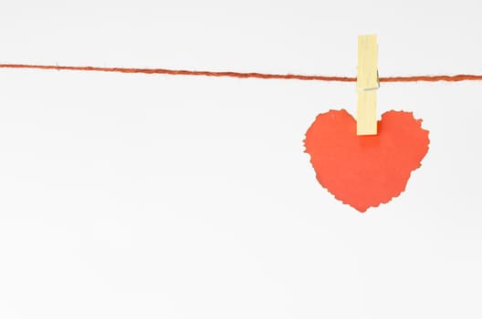 red heart isolated on white background