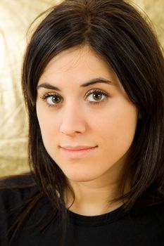 young beautiful happy woman, close up portrait