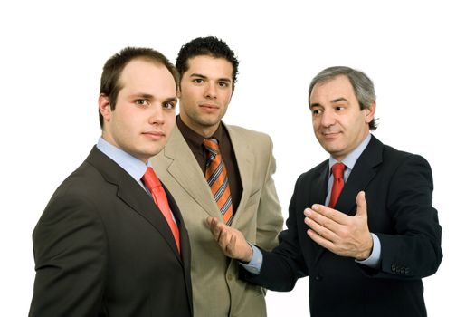 three business men isolated on white background