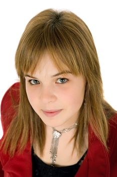 young casual blonde woman close up portrait