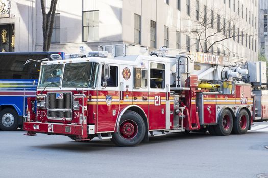 NEW YORK, US - NOVEMBER 23: Famous New York fire engine in street. November 23, 2013 in New York.