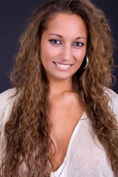 an young beautiful woman close up portrait