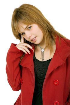 young casual blonde woman close up portrait