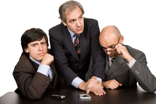 group of workers on a meeting at the office