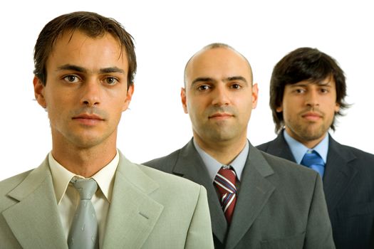 three business men isolated on white background