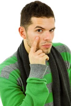 studio picture of a young man, isolated on white