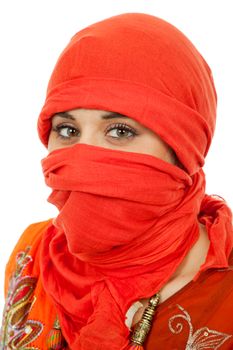 young beautiful woman in a studio portrait