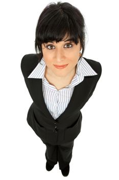 young business woman isolated on white background