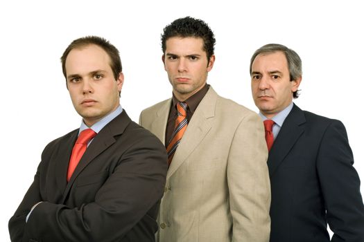 three business men isolated on white background