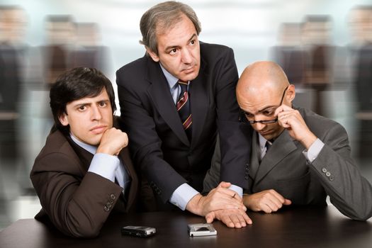 group of workers on a meeting at the office