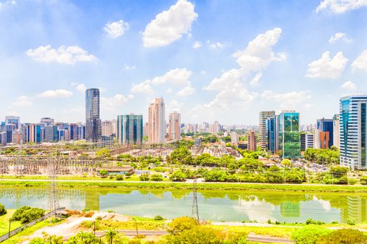 View of Sao Paulo and the river, Brazil