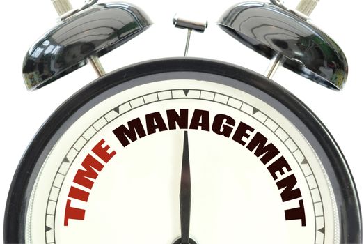 Time management heading on a clock