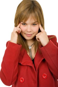 young casual blonde woman close up portrait