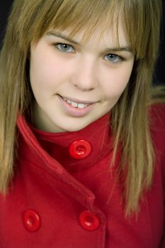 young casual blonde woman close up portrait