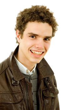 casual young man portrait, isolated on white