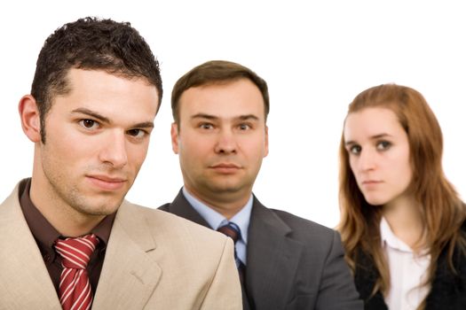 young business team, isolated on white background