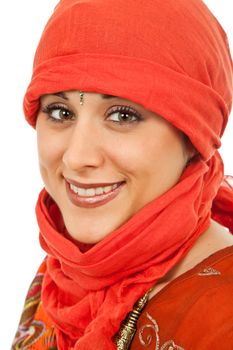 young beautiful woman in a studio portrait