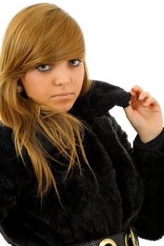 young casual blonde woman close up portrait